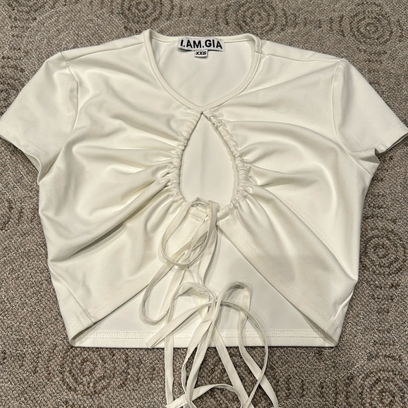 I AM GIA Alivia Crop Toe Front stretchy Cap sleep Top XXS - Picture 2 of 5